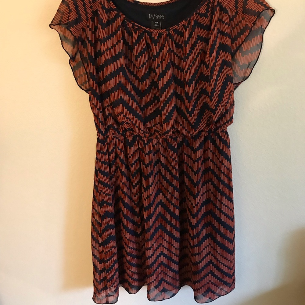 Coral + Navy Sundress
